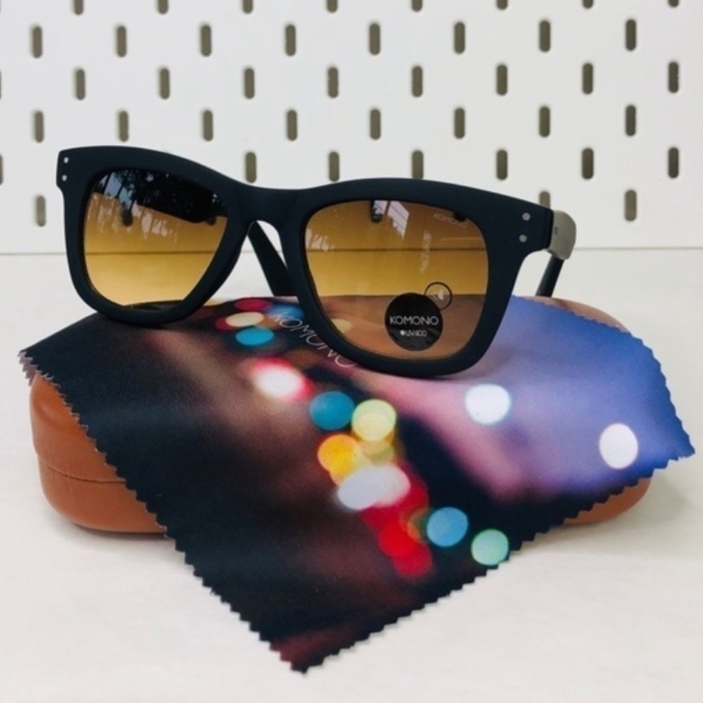 Komono Sunglasses Matte Black - Brown Gradient Lenses | Unisex Allen Rubber - Picture 4 of 14